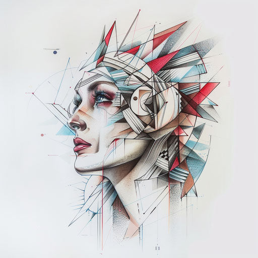 Abstract Athena tattoo design