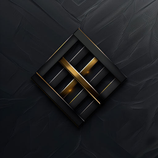 Luxury logo with black and gold accents on a sleek background