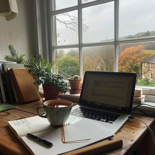 Serene workspace by the window