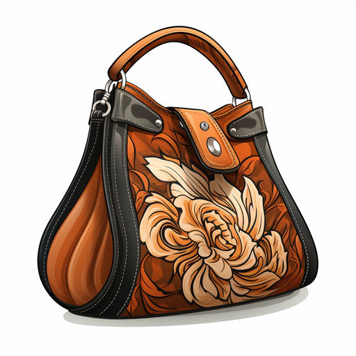Bag illustration in the style of Chiaroscuro Art, on white background