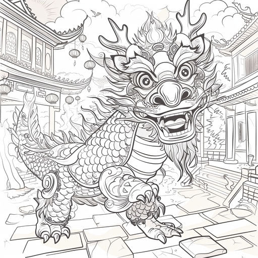 Chinese New Year dragon dancing in the streets