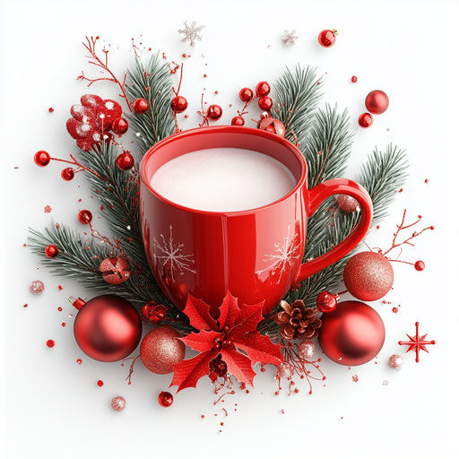 Cute 3D Christmas in photo realistic style with flat white background