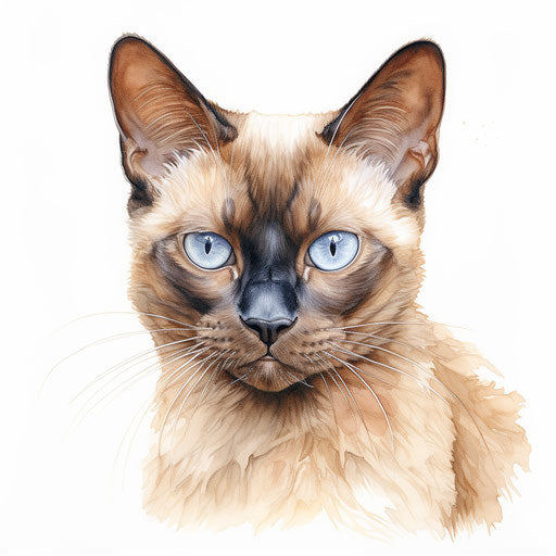 Burmese cat drawing