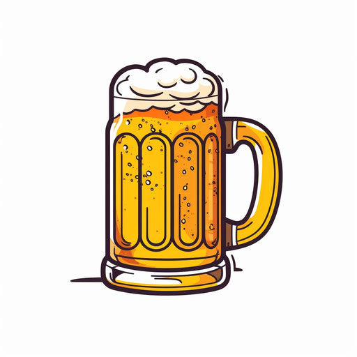 Minimalist style beer mug on white background