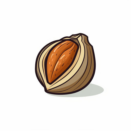 Nut illustration in a minimalist style, on a white background
