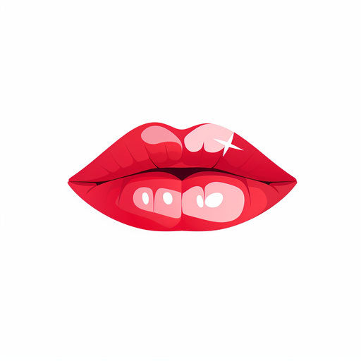 Minimalist style mouth illustration on white background
