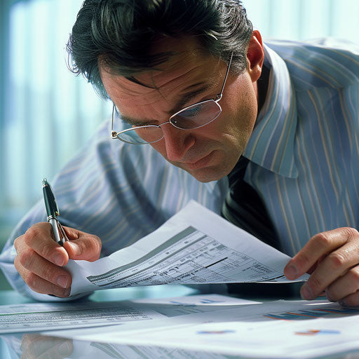 Auditor reviewing financial statements