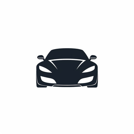 Minimalist car logo with a simple icon and modern typography