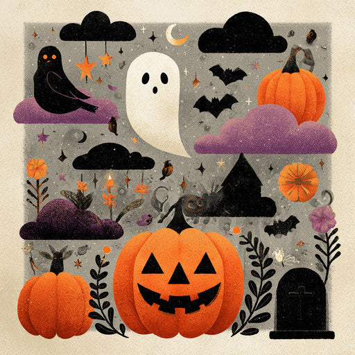 Festive and Slightly Spooky Halloween Illustration