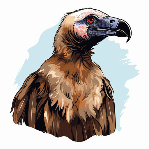 Vulture in Minimalist style, on white background