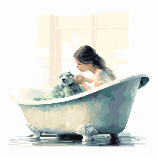 Impressionistic style bath illustration on white background
