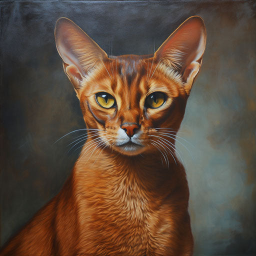Oil Painting of an Abyssinian Cat
