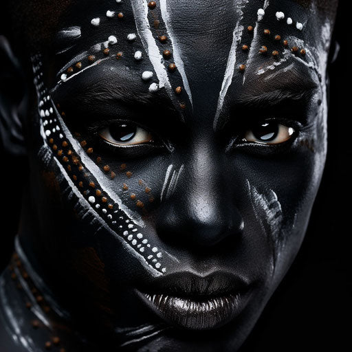 Black in the style of facepaint for a Whatsapp profile