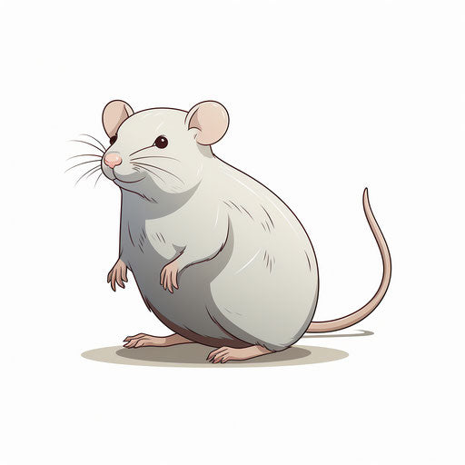 Minimalist style rat clipart, on white background
