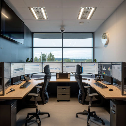 Control and monitoring room of a logistics company