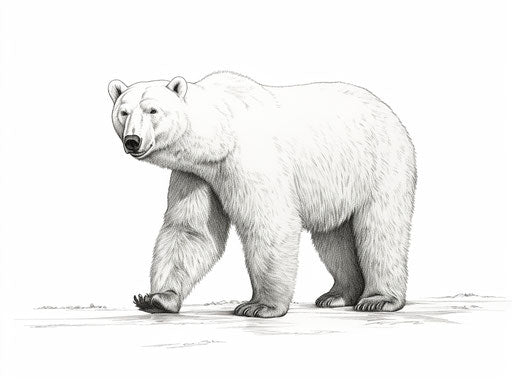 Captivating small polar bear on white background, sleek