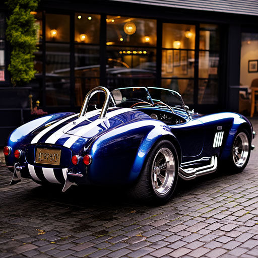AC shelby cobra car with larger exhausts