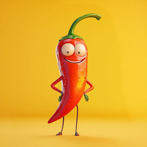 Humorous caricature of a chili clipart caricature