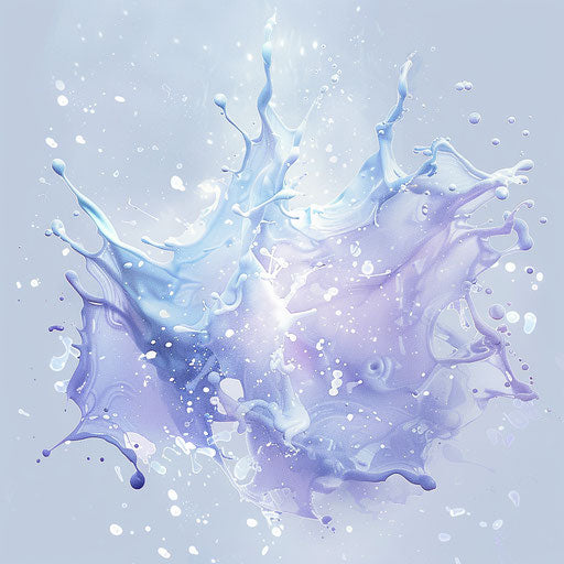 Paint splatter clipart with photo realistic style and ethereal glow