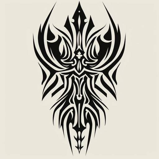 Flat tribal clipart style sketch for dark arts tattoo