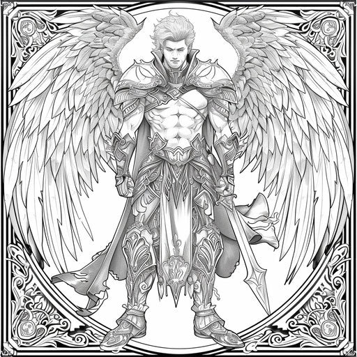 Fantasy superhero with wings and magical powers