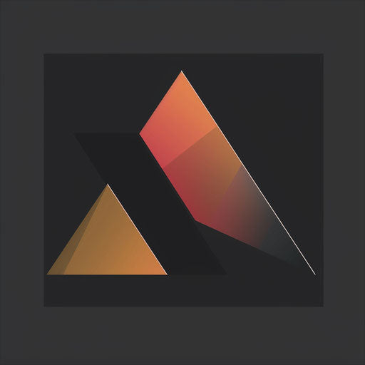 Stylish digital marketing logo with angular shapes on dark grey background