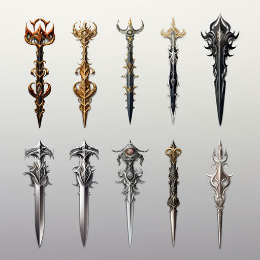 Tattoo designs for the sword in dark white and dark silver