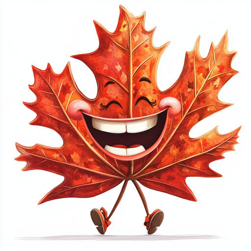 Inspiring Maple Leaf Caricature Clipart for Educational Materials