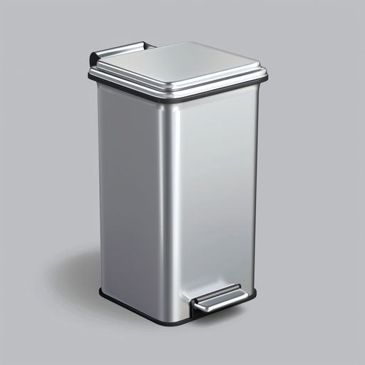 Flat metallic silver backdrop showcasing realistic bin clipart