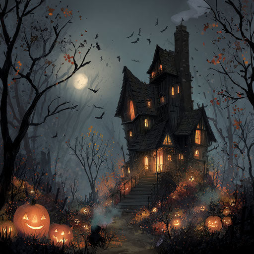 A Tall Dark House in a Mysterious Forest