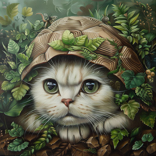 Tortoise cat oil painting