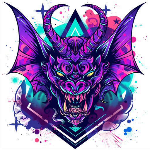 Flat tattoo sketch of a gargoyle in modern clipart style