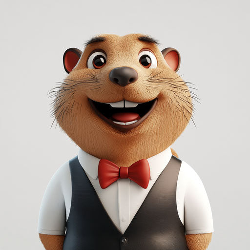 3D Groundhog Day on flat white background