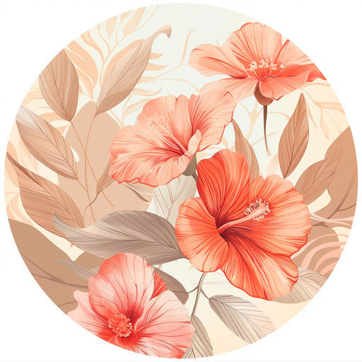 Round clipart in photo realistic style with flat random background