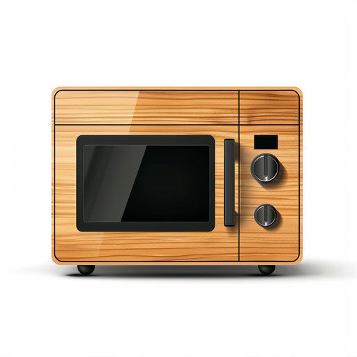 Microwave clipart in photo realistic style with flat white background