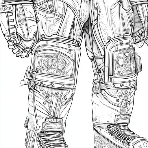 Hockey player gear, Gennady Spirin style, coloring page