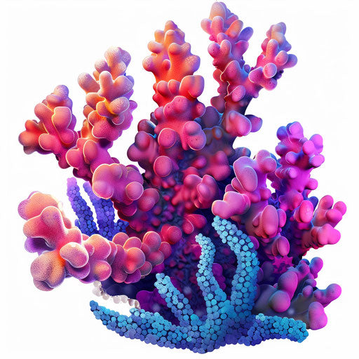 Coral clipart in photo realistic style with flat background