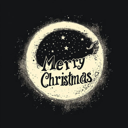 Merry Christmas in the night sky