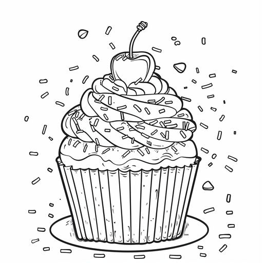 Big cupcake with sprinkles and a cherry on top