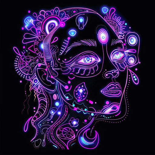 Futuristic clipart style flat tattoo sketch for a girly tattoo