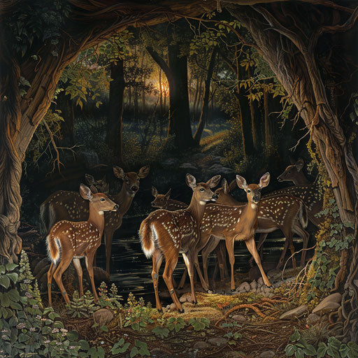 Hidden glade in the white-tailed deer habitat