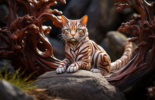 The lobina chambord cat sitting on a rock