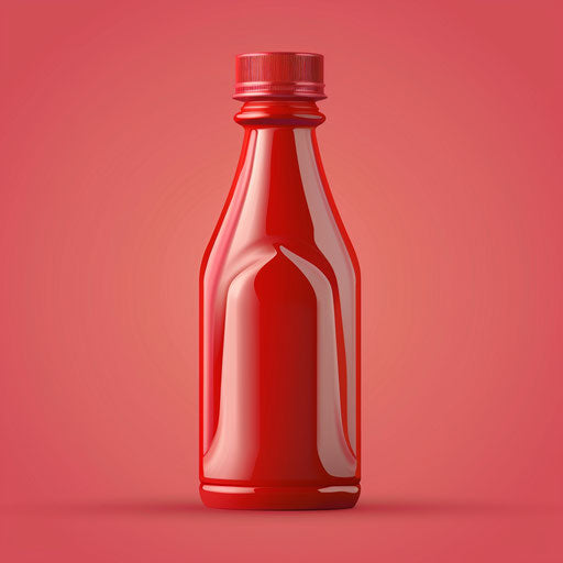 Realistic ketchup clipart on random flat background