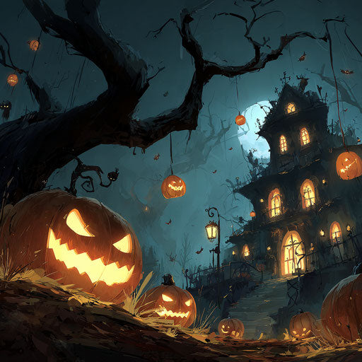 Glowing Pumpkin with an Evil Grin