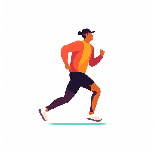 Minimalist style jogging clipart on white background