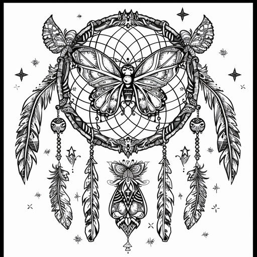 Whimsical dream catcher with fairy wings and magical elements