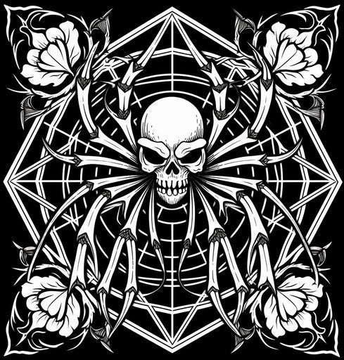 Intricate spider design in a coloring page