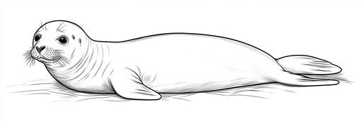 Very simple seal coloring book page