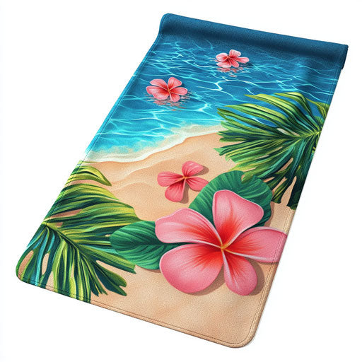 3D Beach Towel on white background, isolated clipart