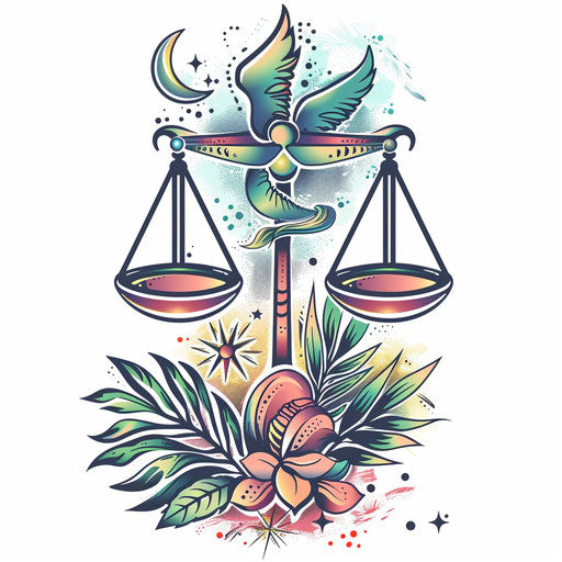 Exotic Libra constellation with vibrant tropical colors